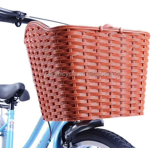 wicker bike basket with handle