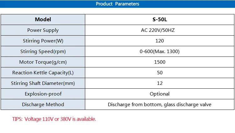 50L Laboratory Stirred double-layer Glass  Reactor