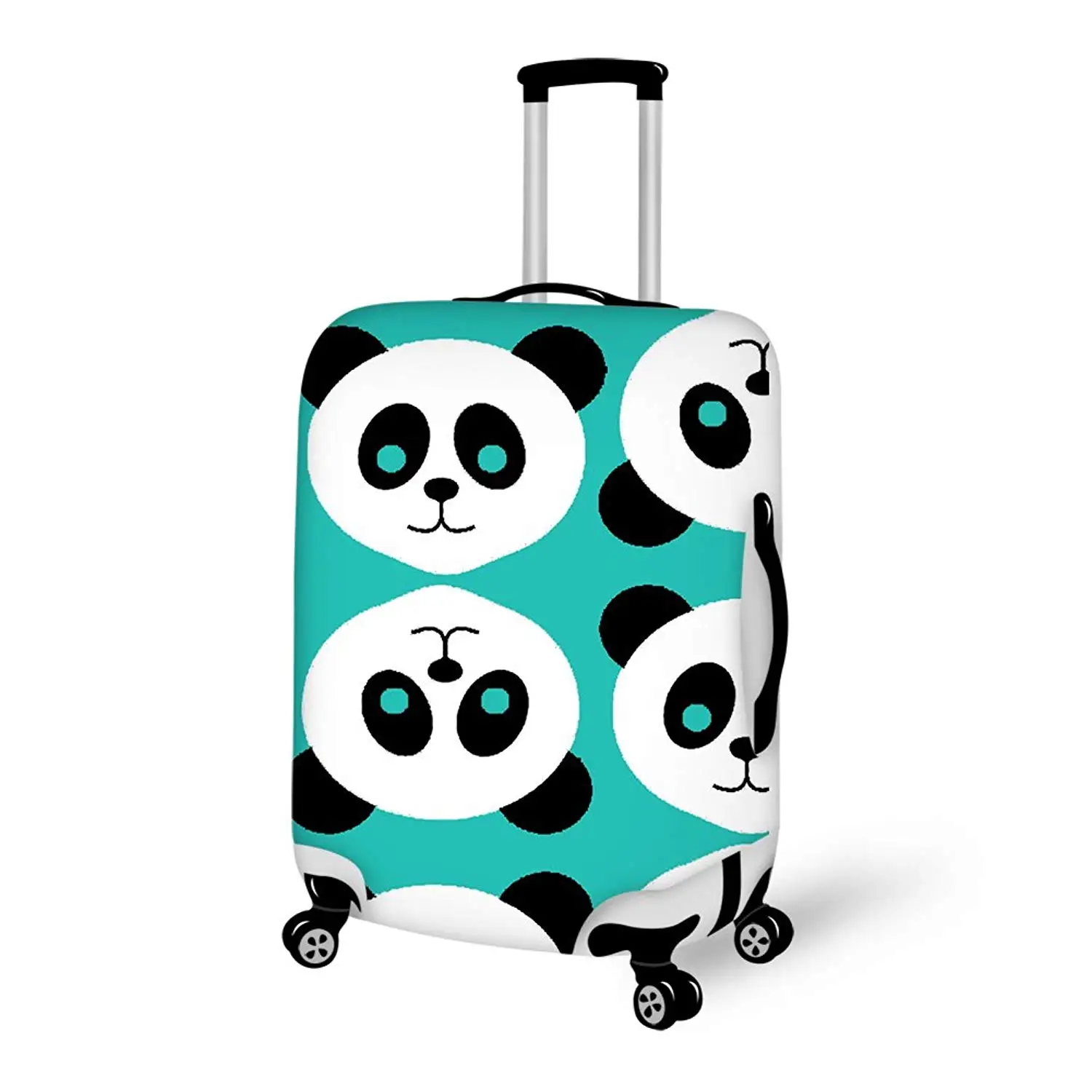 Pandas Bamboo Blue Travel Suitcase Protector Zipper Suitcase Cover Elastic