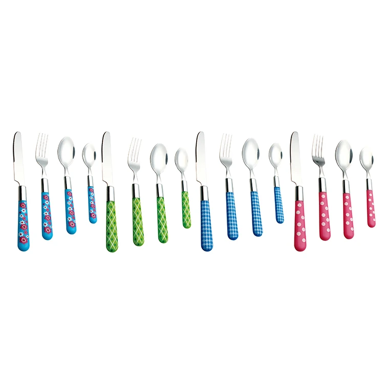 Colorful Plastic Handle Cutlery Set With Pvc Box For Supermarket Buy