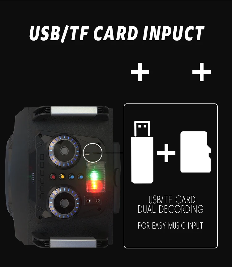LED LIGHT portable trolley speaker portable audio speaker - ANKUX.COM