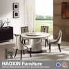 6 Seater Elegant White Cultured Marble stone Top Dining Table
