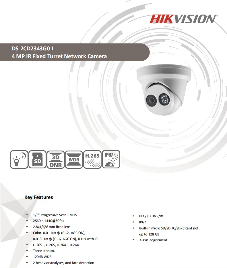 Hikvision Original H.265 4 Mp Ir Fixed Exir Bullet Outdoor Network ...