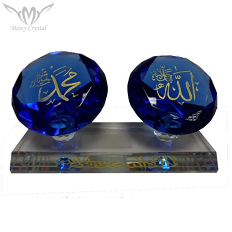 Wholesale Diamond Engraved Crystal Muslim Gifts For Islamic Souvenirs