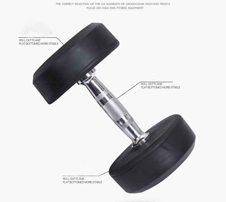 Hot selling Slimming exercise gym equipment crossfit rubber dumbbell set RUIBU-5005