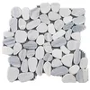 Decorative flat cut pebble tile on net with free samples