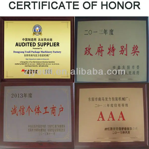 CERTIFICATE OF HONOR