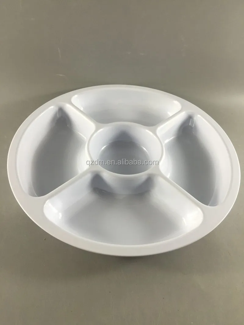 Melamine Aperitive Plate Plastic Five Snacks Tary for 5 divide