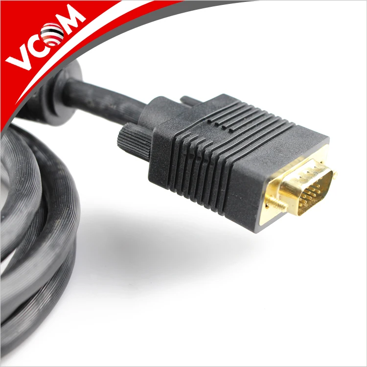 100 Meters Vga Cable Hd15p Svga/vga Cable Male/male With 2 Ferrites