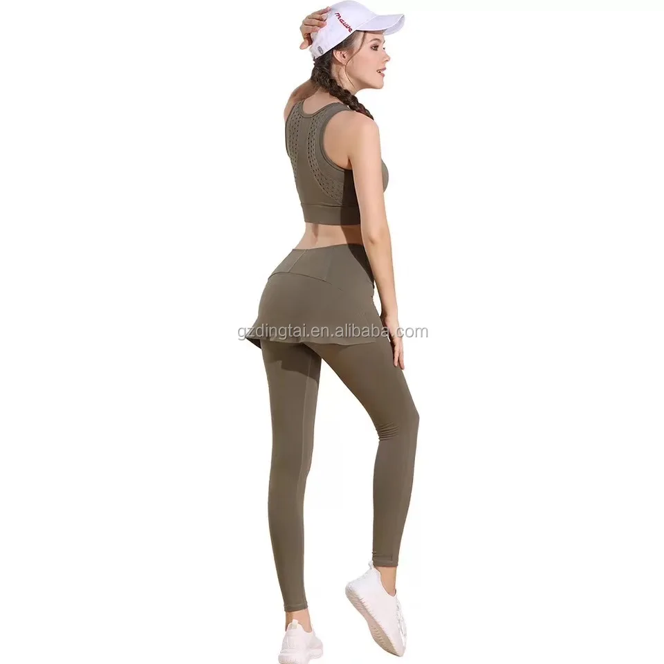 fitness sports wear yoga pants Tennis Skirt With Legging