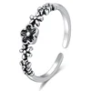 Old fashioned wedding rings handmade silver flower rings for women
