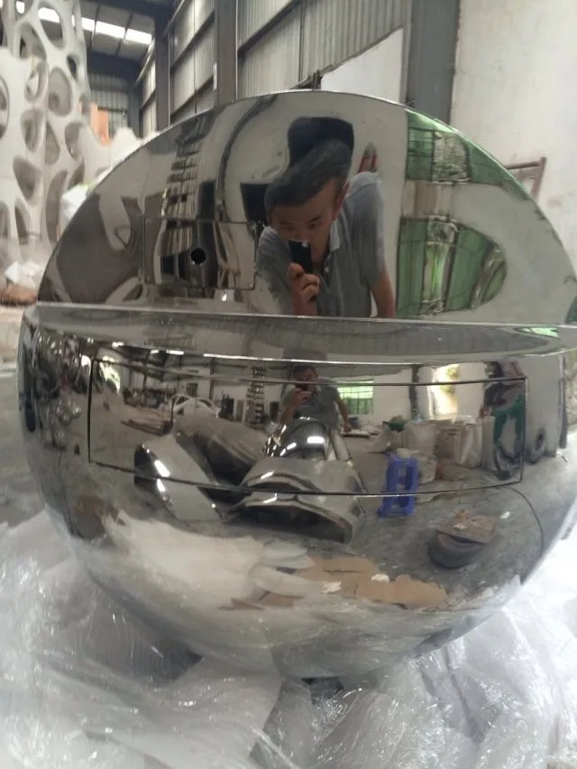 Creative mirror stainless steel sphere post box ,stainless steel ball mailbox