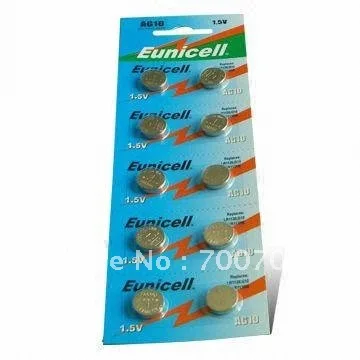 AG10 LR1130 1.5 V Alkaline coin cell with blister card packing
