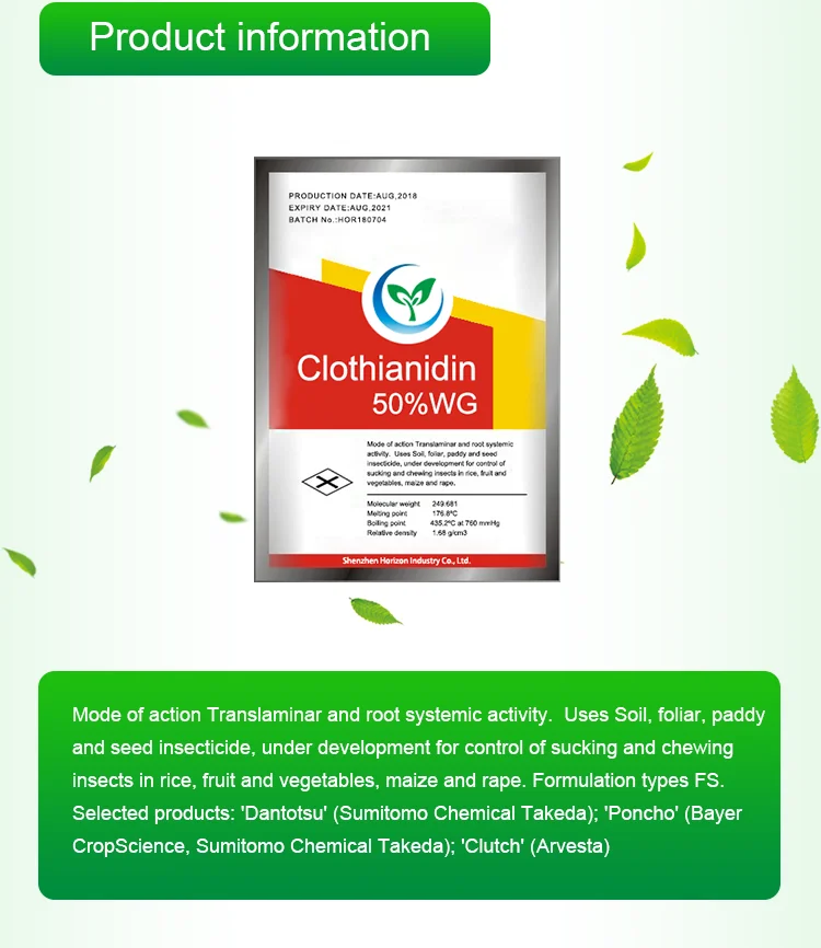 Agrochemicals Pesticide Technical 50 Wdg Clothianidin With Price