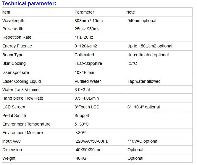 Face lift 940nm Laser hair removal machine for beauty salon