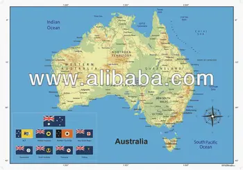 Large Glossy Laminated World Map Australian Map Wall Poster