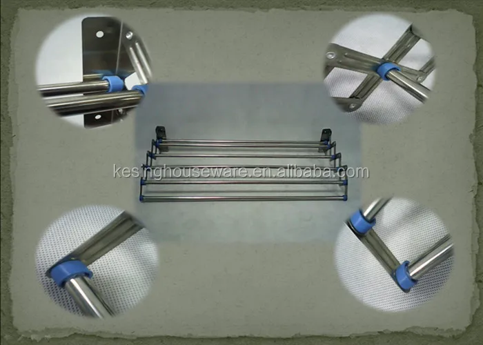 Plegable Montado En La Pared Inoxidable Tendedero Retráctil - Buy