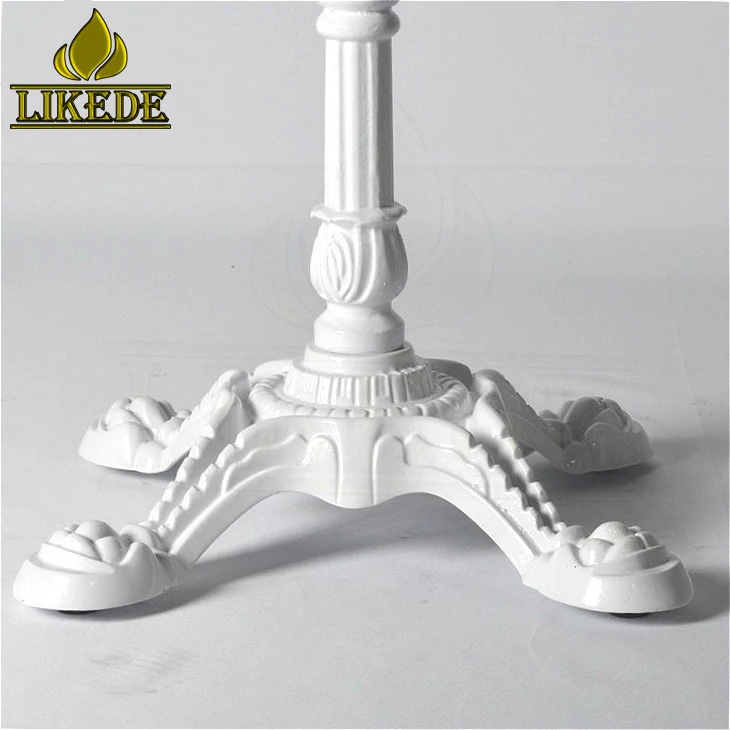 European Classic Antique White Cast Iron Metal Table Base Frame With Powder Coating on Sale