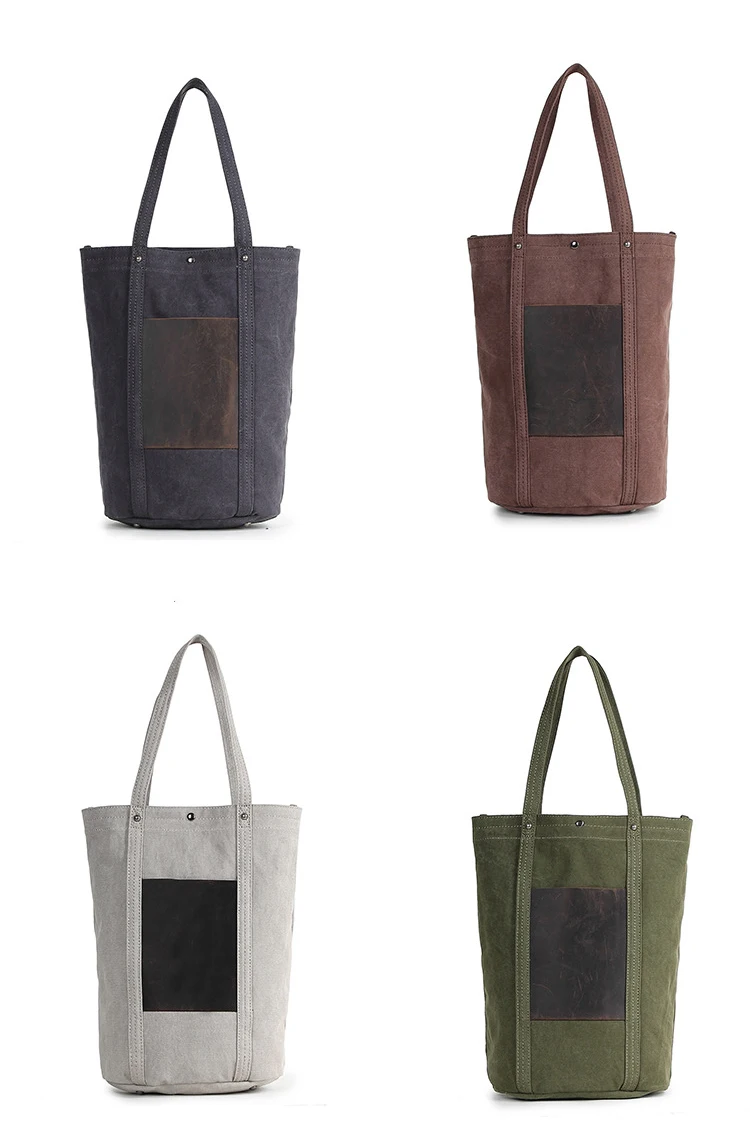 European brand fancy elegant vintage design cotton canvas women ladies handbag hand bag with leather trim