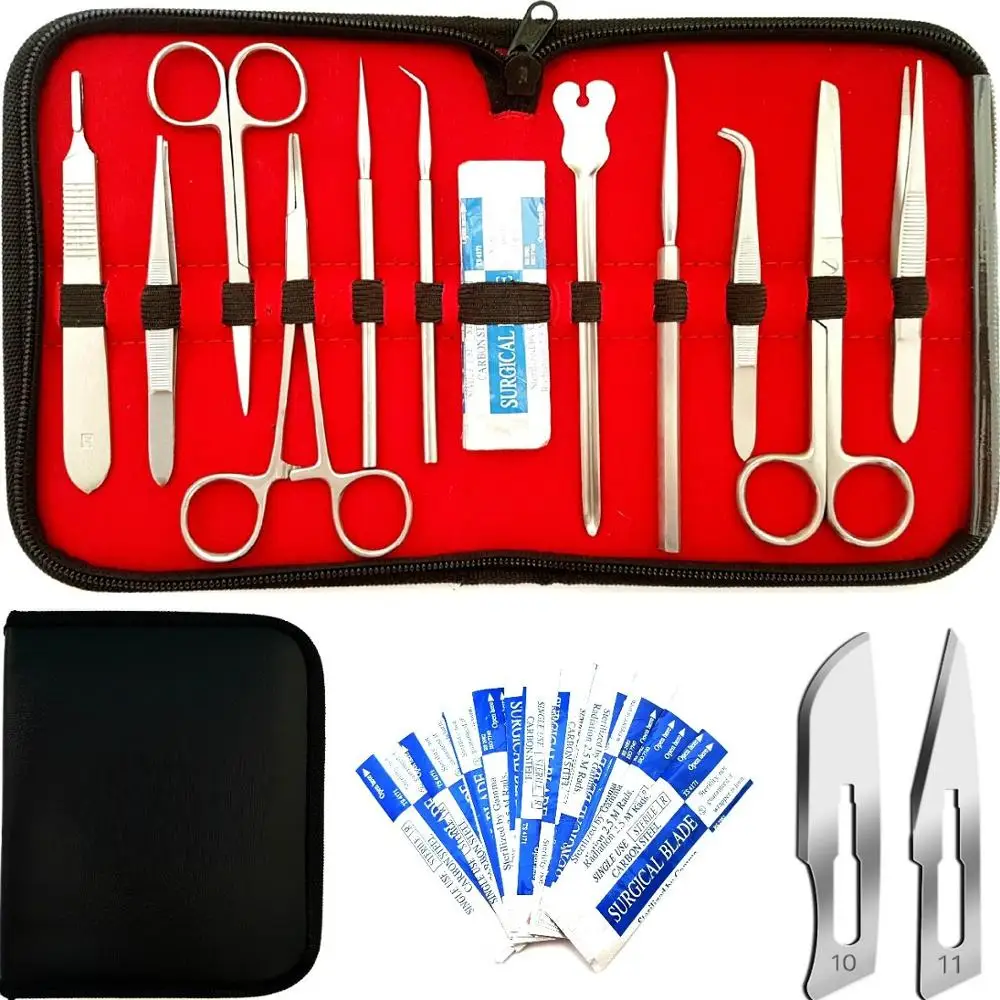 
22 Pcs Advanced Dissection Kit For Anatomy Biology Medical Student Kit With Scalpel Knife Handle - 11 Blades - Case - Lab Veter 