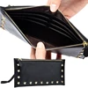 Wholesale Slim Purse Colorful Long Wallet Zipper Closure Women Fashion Clutch Genuine Leather Slim Women Wallet Wrist Strap