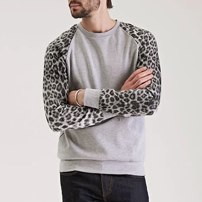 2016 Wholesale Raglan Sleeve Custom Mens Crewneck Sweatshirt Without