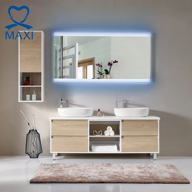 2018 MAXI new design bathroom accessories waterproof led bathroom mirror cabinet