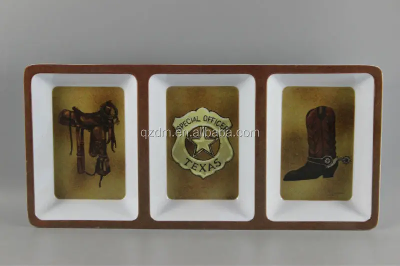 Melamine 3 Section Snack Tray