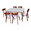Retro Rectangle walnut Dining Table with Solid walnut Wood Legs