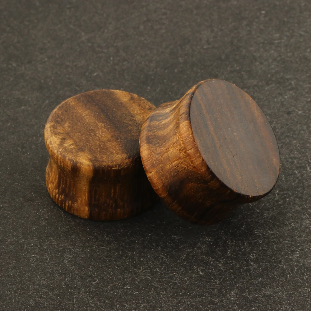 Wooden Ear Plug Tunnels Double Flared Saddle Stretching Gauge Expander
