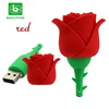 PVC rose shape usb flash drive 2GB 4GB 8GB 16GB 32GB rose shape memory stick pendrive for gift