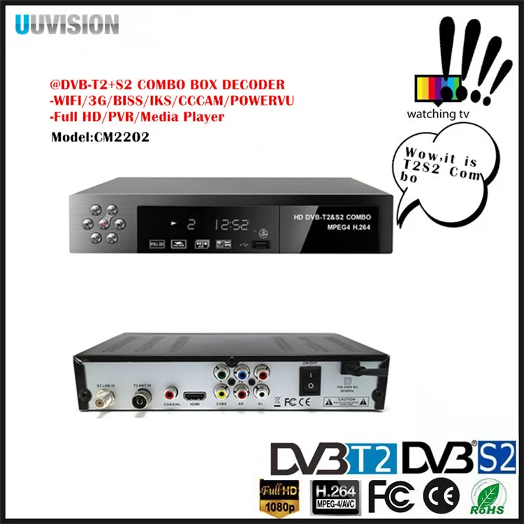 4k Combo Tv Dvb C S2 T2 Satellite Tv Receivers Hd 1080p Digital Dvb T2 ...