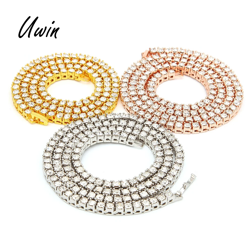 

tennis necklace,1 Piece, Gold, silvery, rose gold in stock