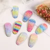 Ombre Shiny PVC Sequin Patch Rainbow Color Girls Barrette Hair Clip