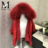 Fashion Wholesale Cute Kids Fur Parka with Genuine Raccoon Fur Hood and Rex Rabbit Fur Lining Children Winter Jacket
