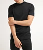 Cheap Wholesale Mens Blend 95% Cotton 5% Spandex Black Plain O Neck Short Sleeve T Shirt