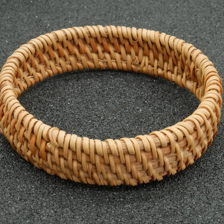 Wholesale Fashion Bamboo Wood Rattan Bangle Bracelet Woven Handmade