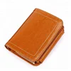 Fashion shinning color design zipper button closure leather female women wallet