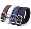 Women Fashion Metal Smooth Buckle Ring Pu Leather Belt for Fashionable Garment