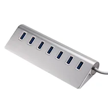 Aluminium 7 Port USB 3.0 HUB(Super Speed)bis zu 5Gb/s|4 Port Verteiler Plug&Play