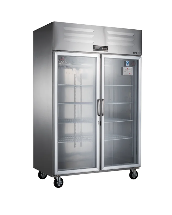 double glass door commercial refrigerator