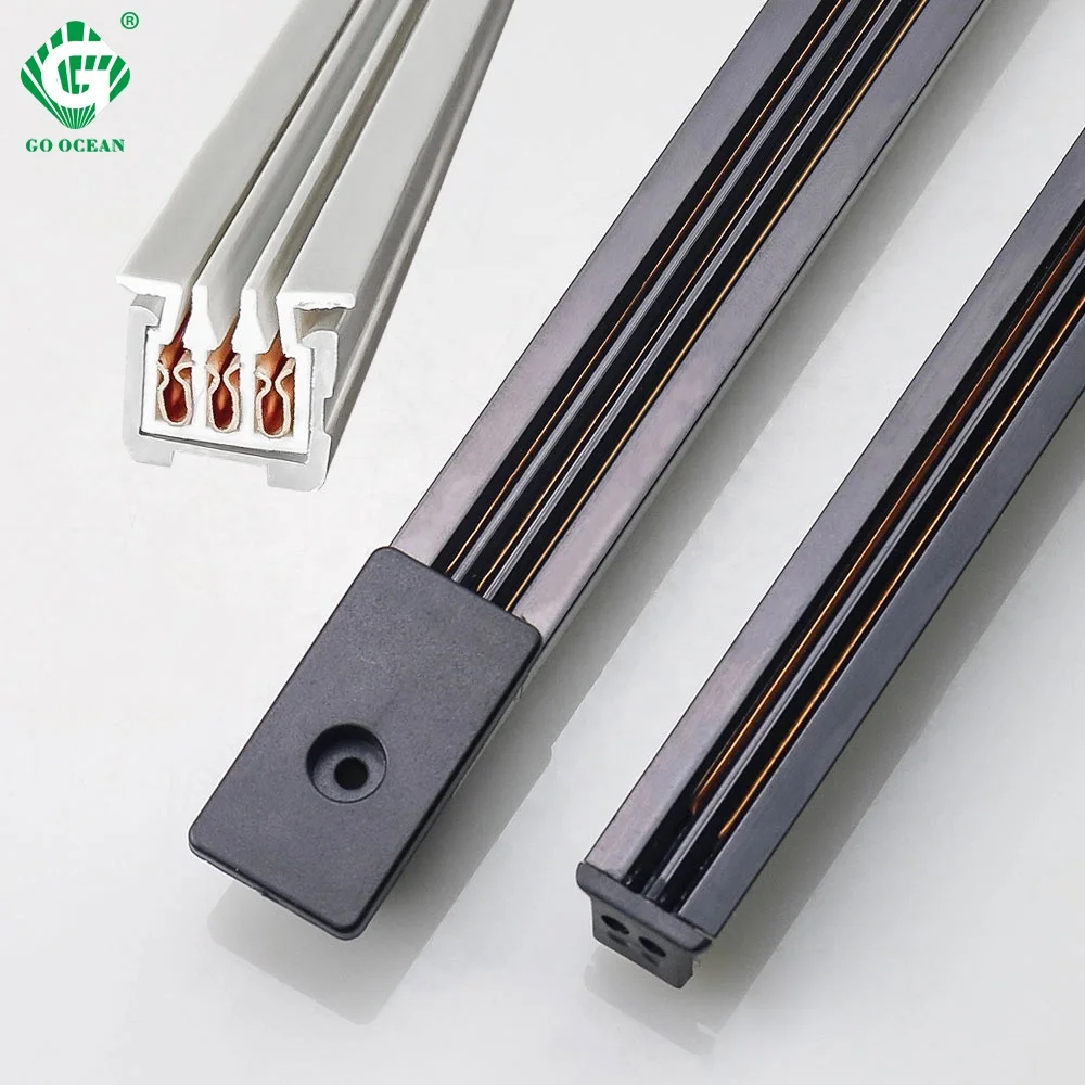 0.5m 1m cabinet light Black track rail for bookcase strip light