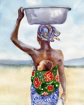 Welp Hoge Kwaliteit Afrikaanse Vrouwen Schilderen Impression Afrika JA-79