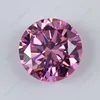 AAAAA grade machine cut pink round diamond cut artificial cubic zirconia cz gems