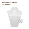White lacquer resin poly model tall necklace jewelry stand holder,necklace display
