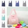Reusable foldable recycled shopping bag polyester tote bag