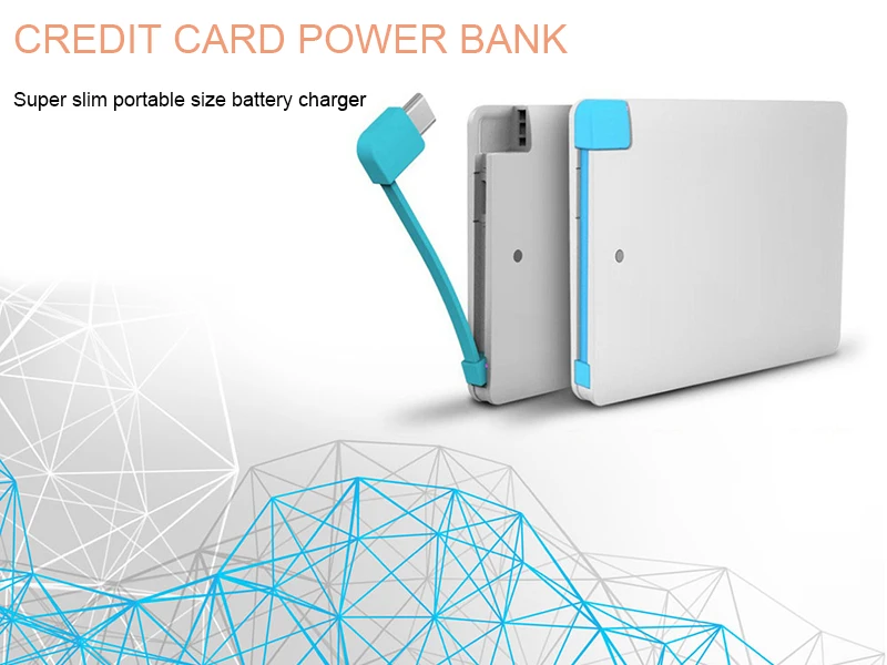 2019 Portable Polymer universal built cable credit card size mobile power banks 3000mah - ANKUX.COM
