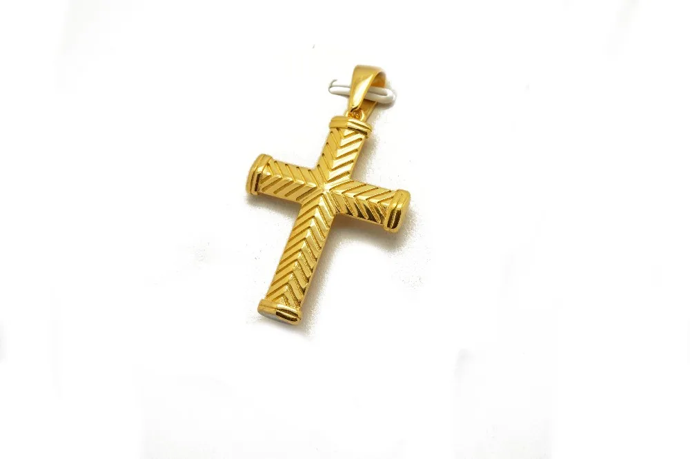 Olivia Romania Costume Jewelry Cross Necklace Unisex Gold Plated