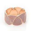 fashion jewelry metal friendship bracelets simple style rose gold stretch glitter paper bangle bracelet for women and girls