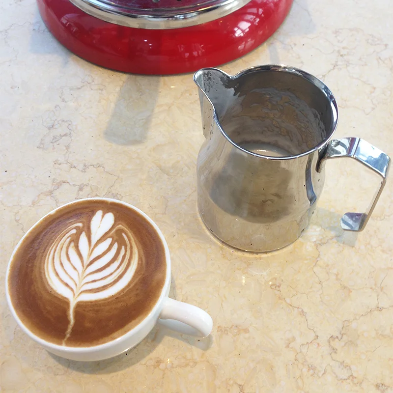 steel espresso coffee milk frothing jug pitcher barista 240ml 8